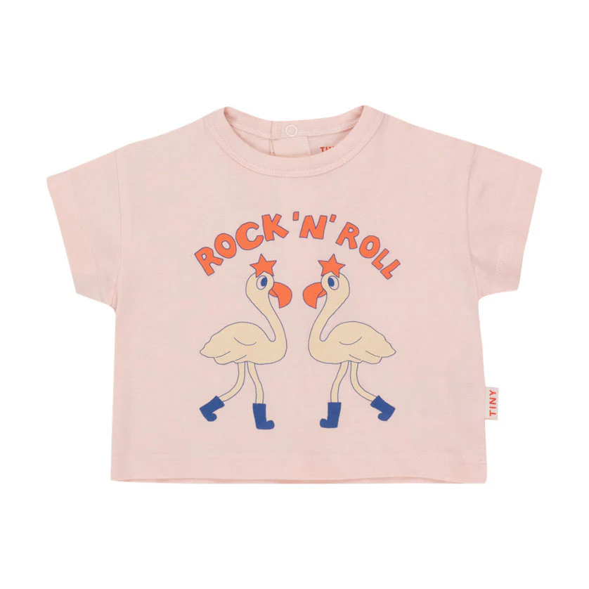 Tiny Cottons Pastel Pink Flamingos Baby Tee