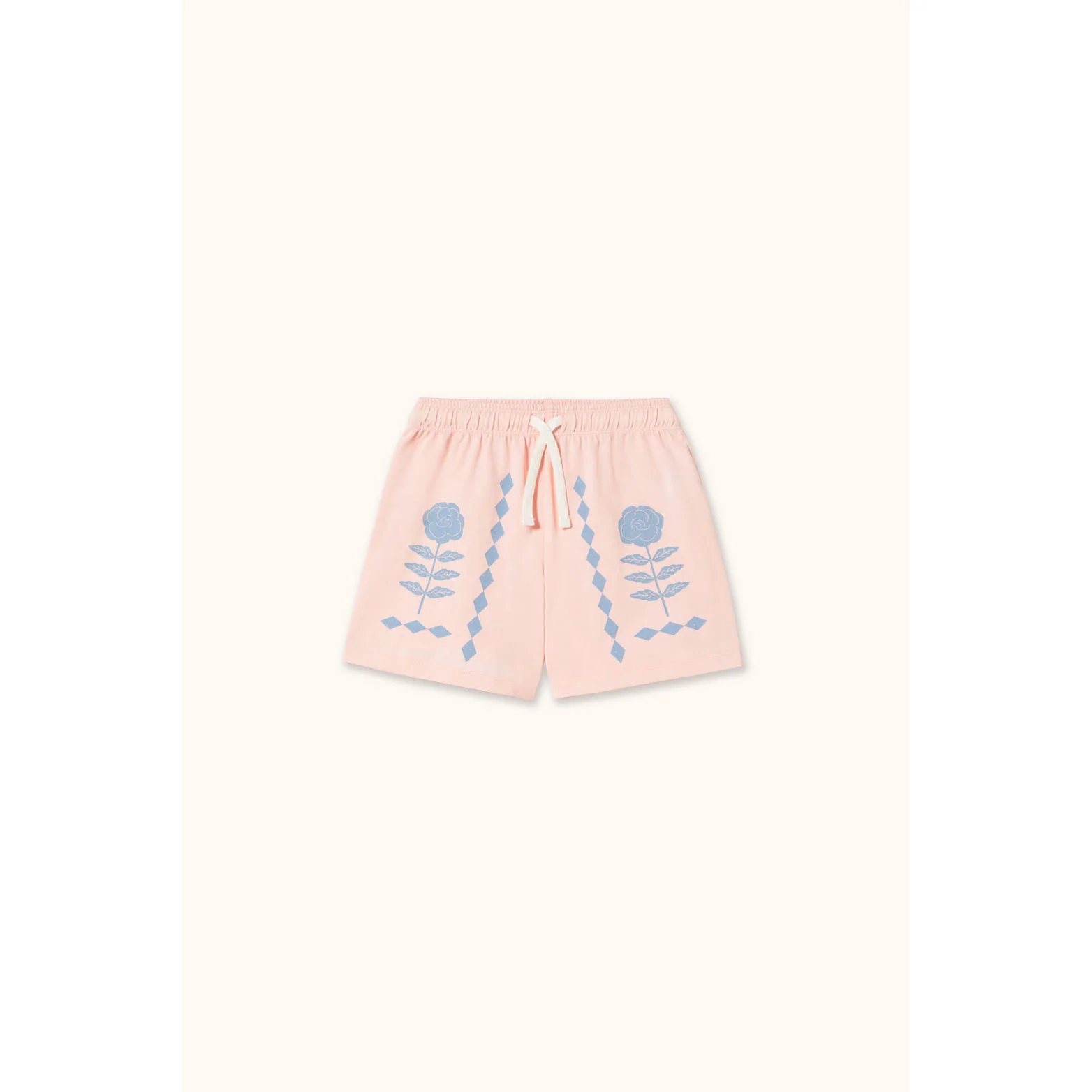 Tiny Cottons Pastel Pink Flower Pattern Graphic Shorts