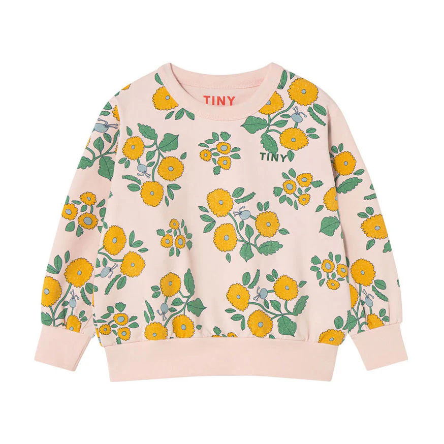 Tiny Cottons Pastel Pink Flower Sweatshirt
