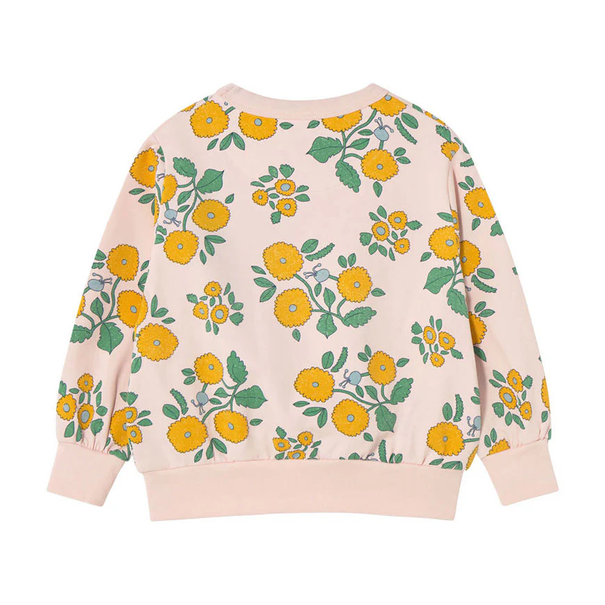 Tiny Cottons Pastel Pink Flower Sweatshirt - Image 2