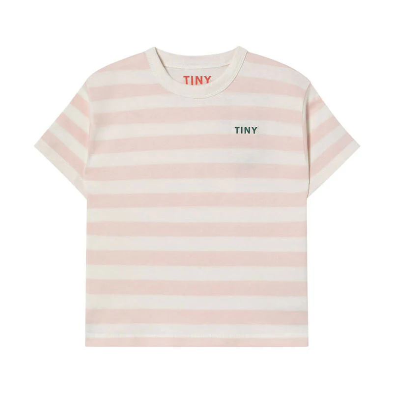 Tiny Cottons Pastel Pink/Off White Stripes Tee