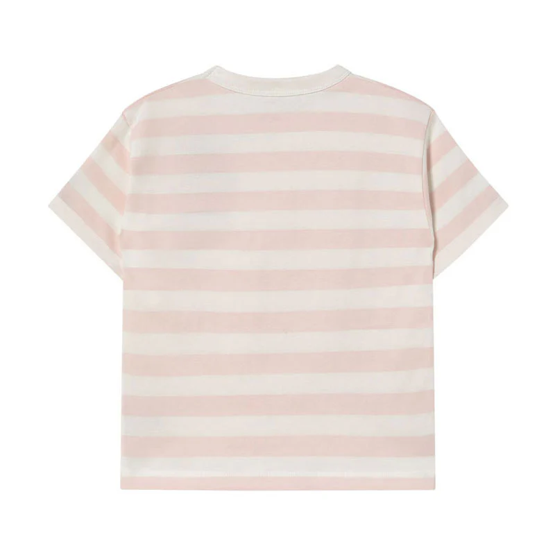Tiny Cottons Pastel Pink/Off White Stripes Tee - Image 2
