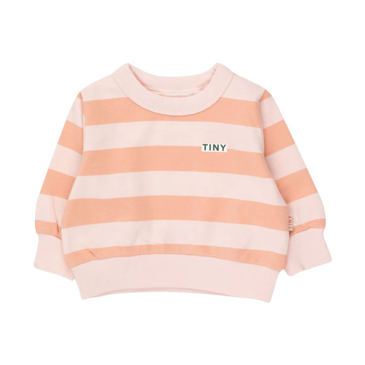 Tiny Cottons Pastel Pink/Papaya Stripes Baby Sweatshirt