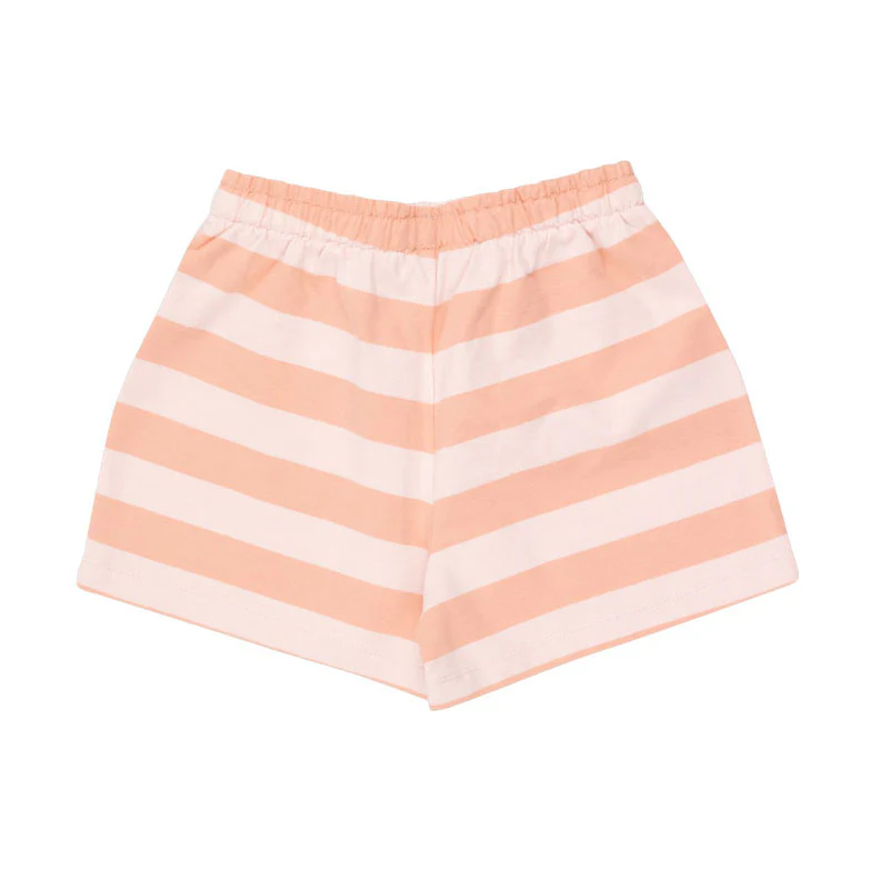 Tiny Cottons Pastel Pink/Papaya Stripes Short - Image 2