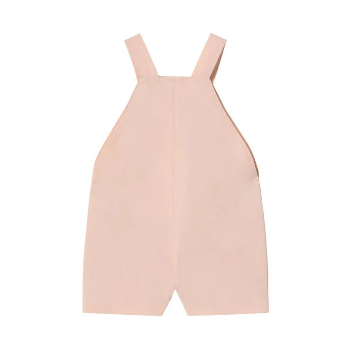 Tiny Cottons Pastel Pink Solid Short Dungaree - Image 2