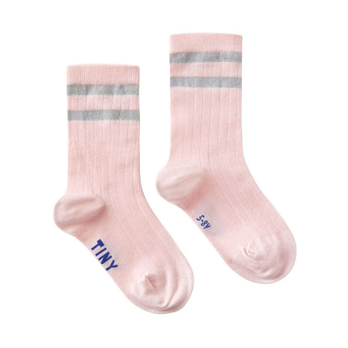 Tiny Cottons Pastel Pink Stripe Medium Socks