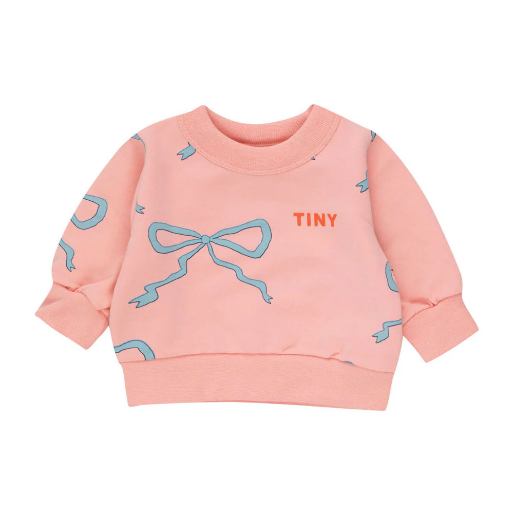 Tiny Cottons Peach Bows Baby Sweatshirt