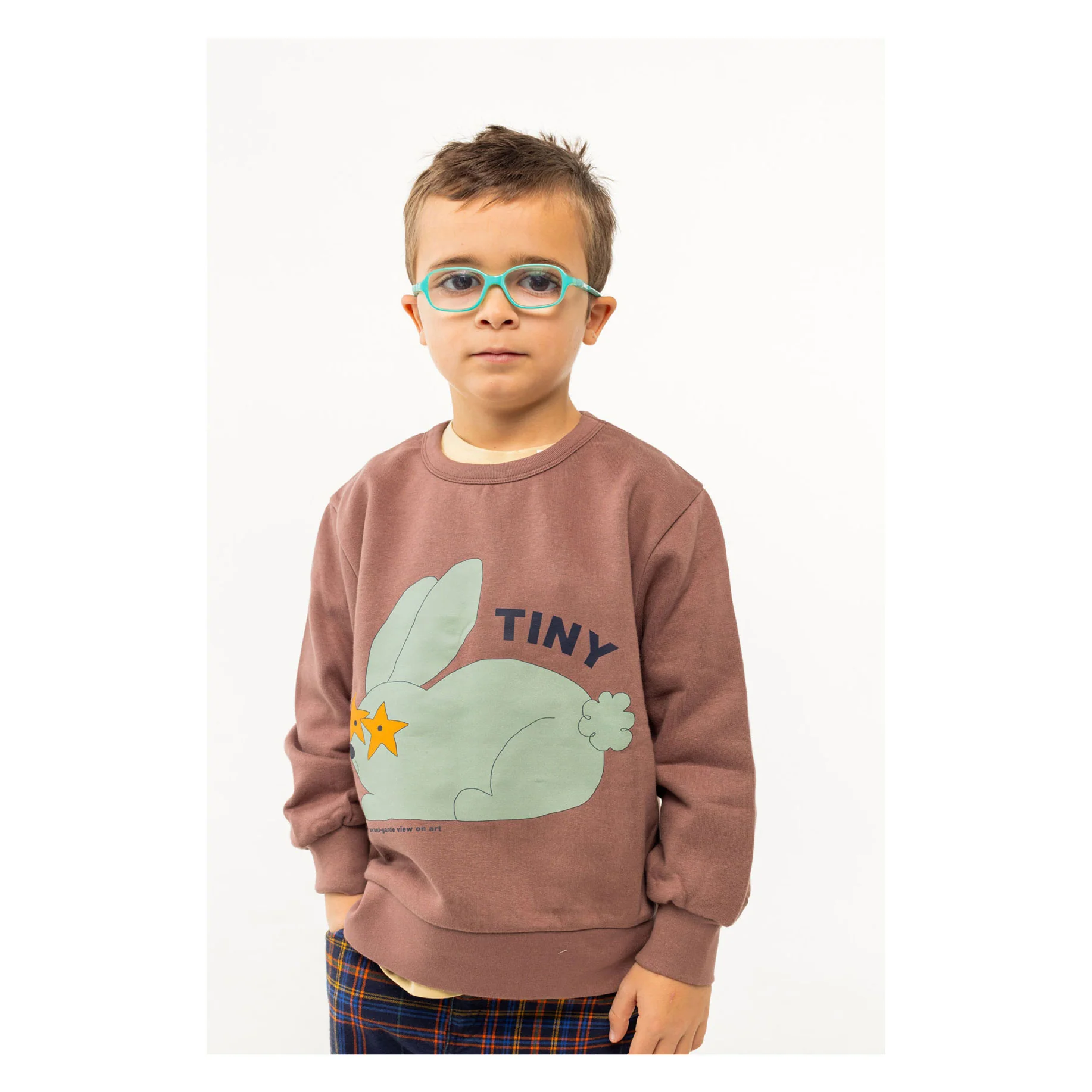 Tiny Cottons Purple Grey Rabbit Sweatshirt - Image 3