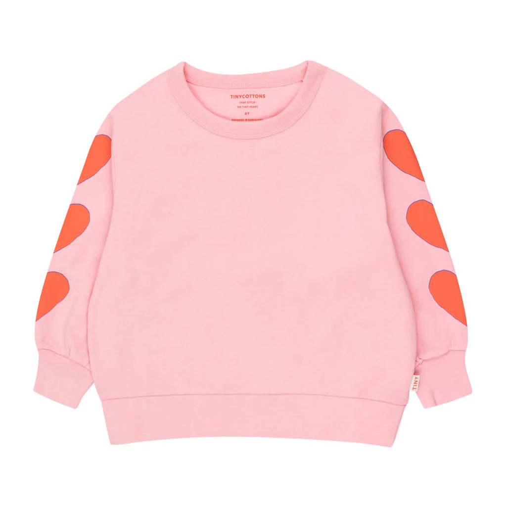 Tiny Cottons Rose Pink Hearts Sweatshirt