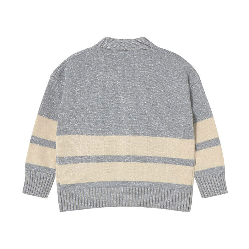 Tiny Cottons Silver Metallic Cardigan - Image 2
