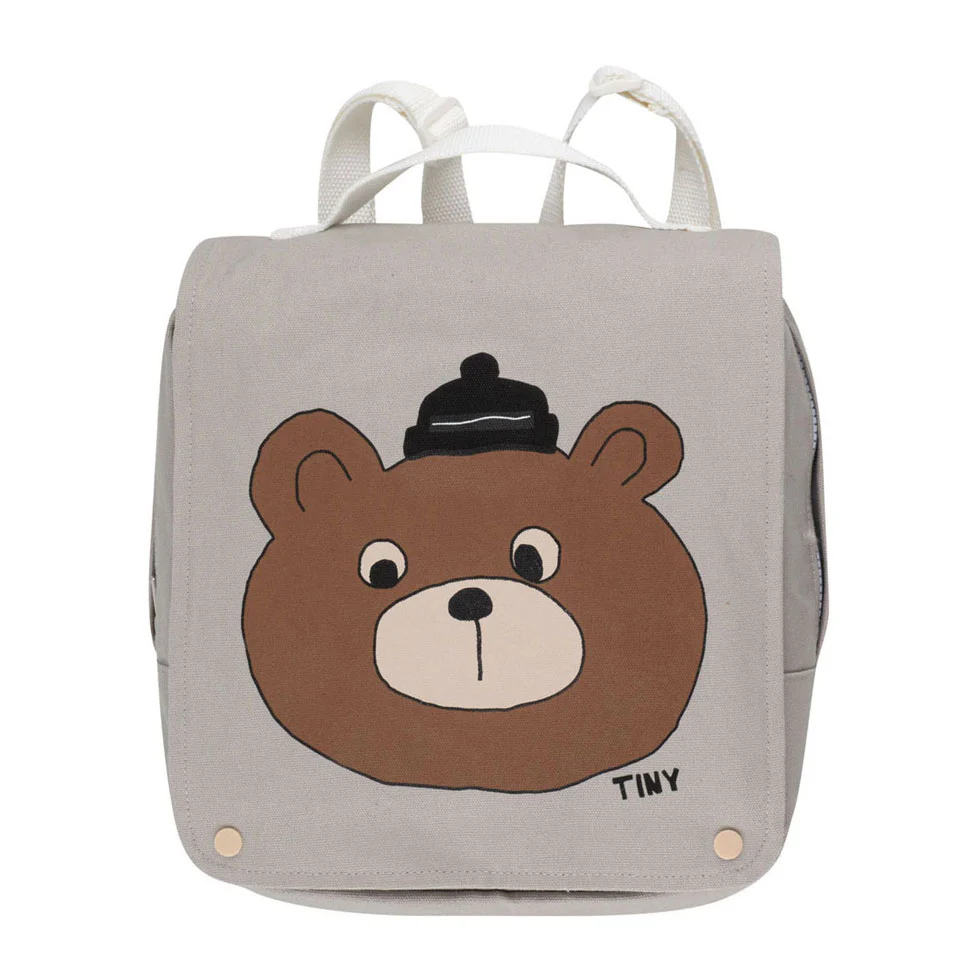 Tiny Cottons Taupe Bear Backpack