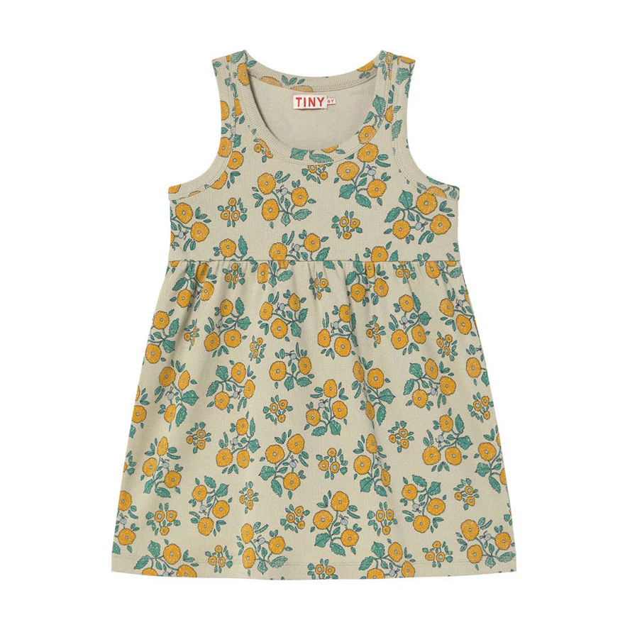 Tiny Cottons Vanilla Flower Ribbed Dress