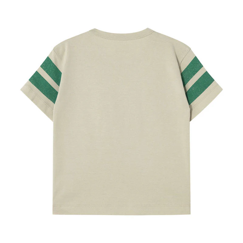 Tiny Cottons Vanilla Stripes Logo Tee - Image 2