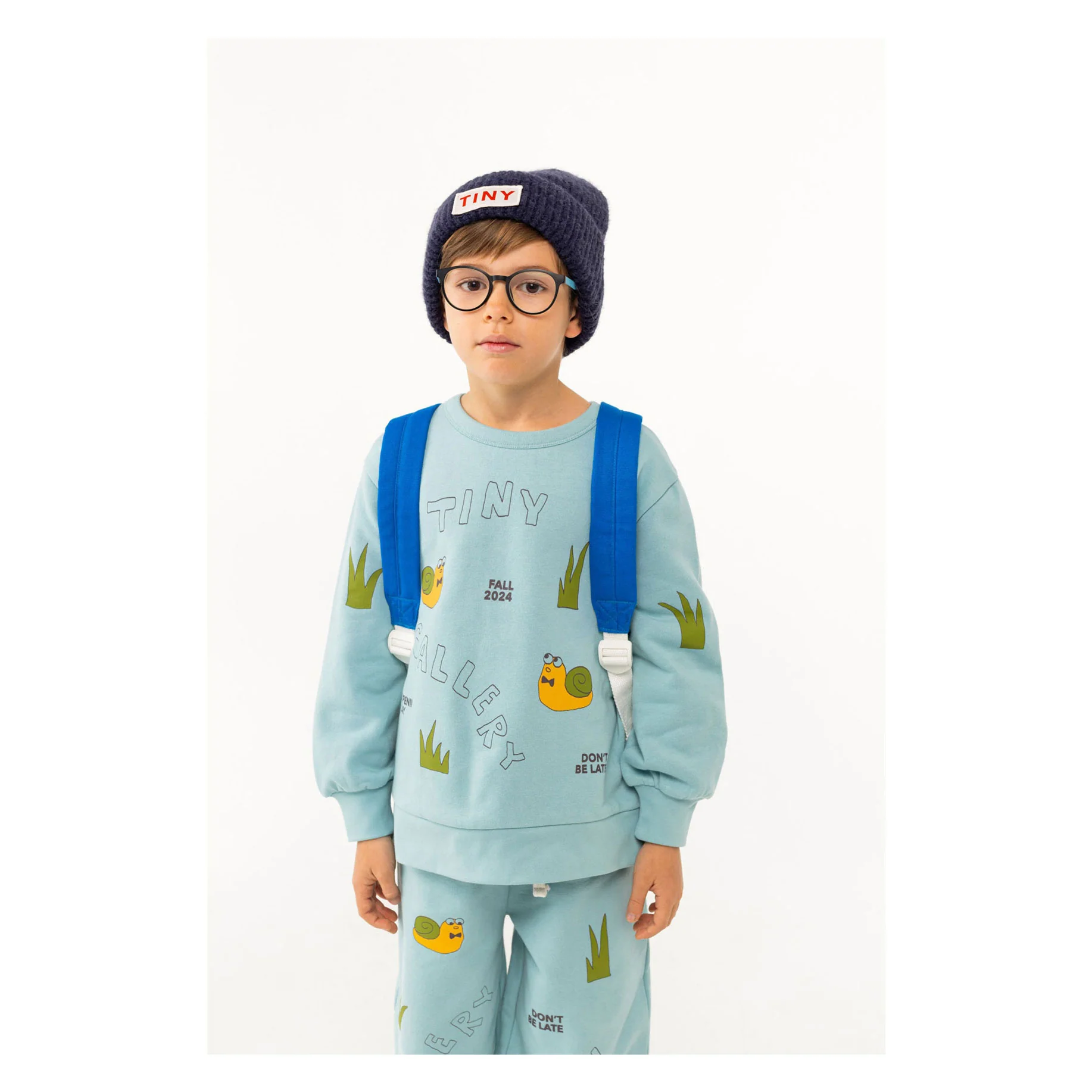 Tiny Cottons Warm Blue Artsy Snail Sweatshirt - Image 3