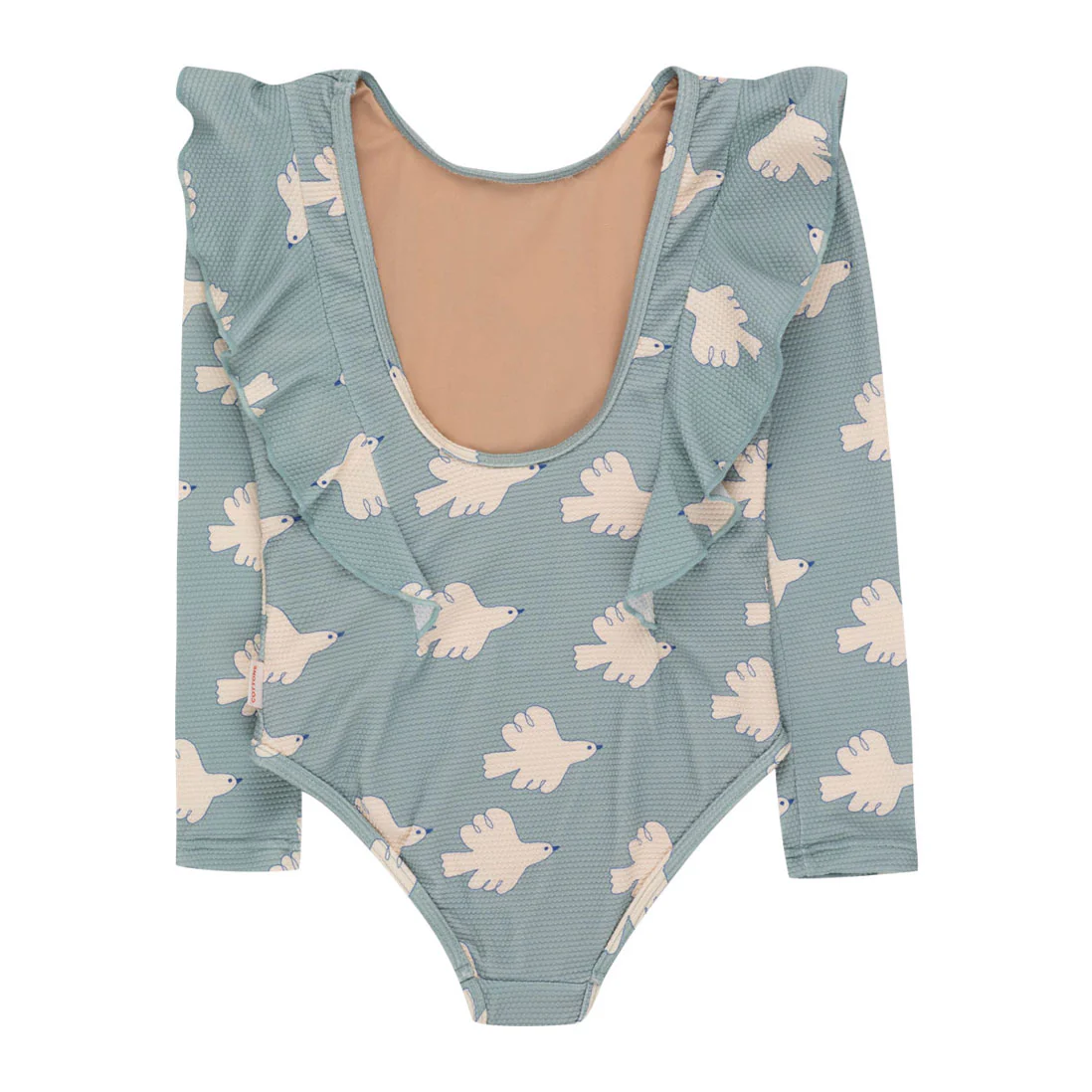 Tiny Cottons Warm Grey Doves (Check) Swimsuit - Image 2