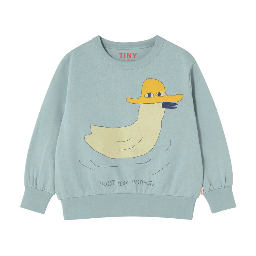 Tiny Cottons Warm Grey Duck Graphic Sweatshirt