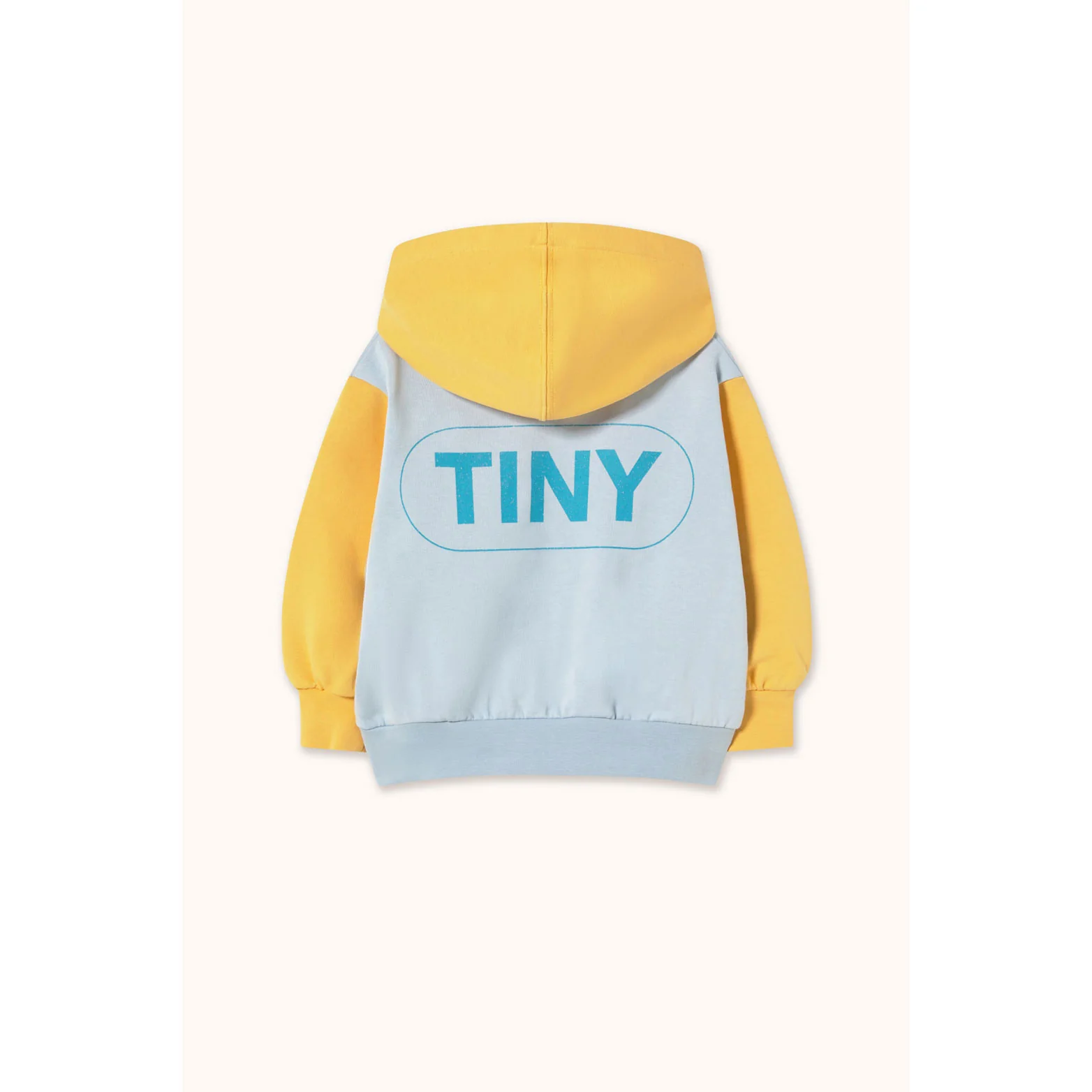 Tiny Cottons Washed Blue Color Block Hoodie - Image 2
