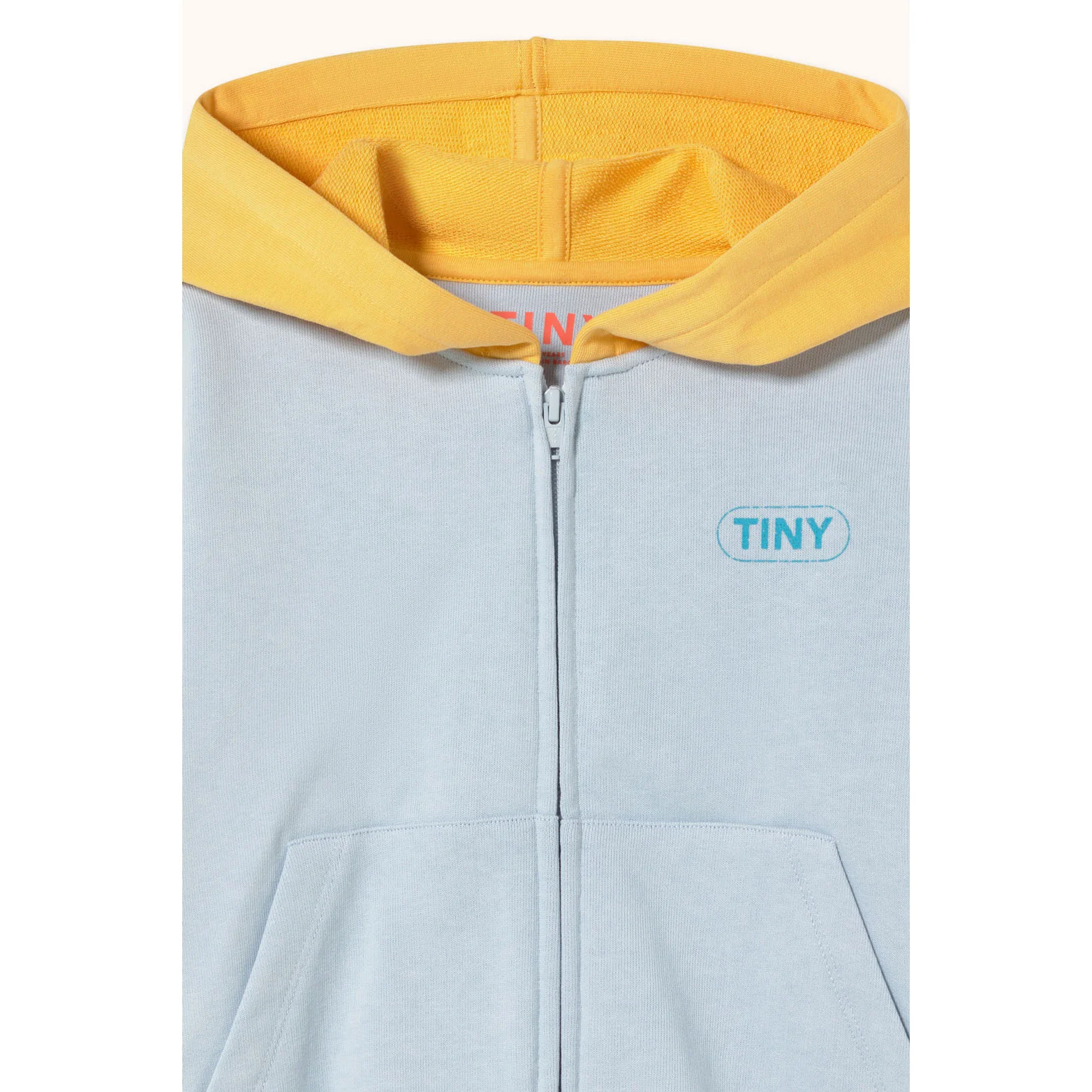 Tiny Cottons Washed Blue Color Block Hoodie - Image 4