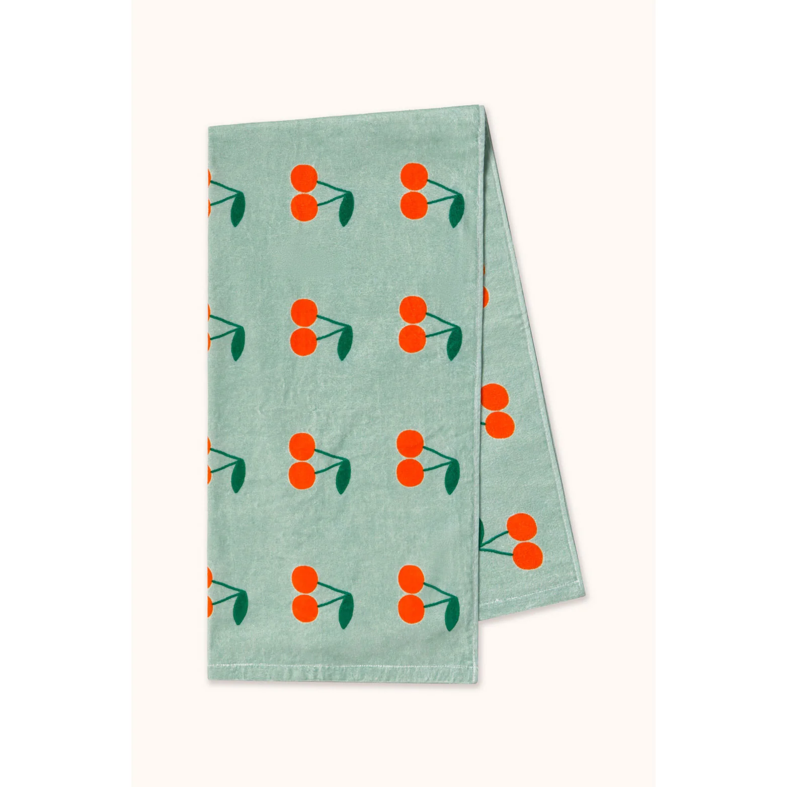 Tiny Cottons Washed Emerald Cherries Towel - Image 2