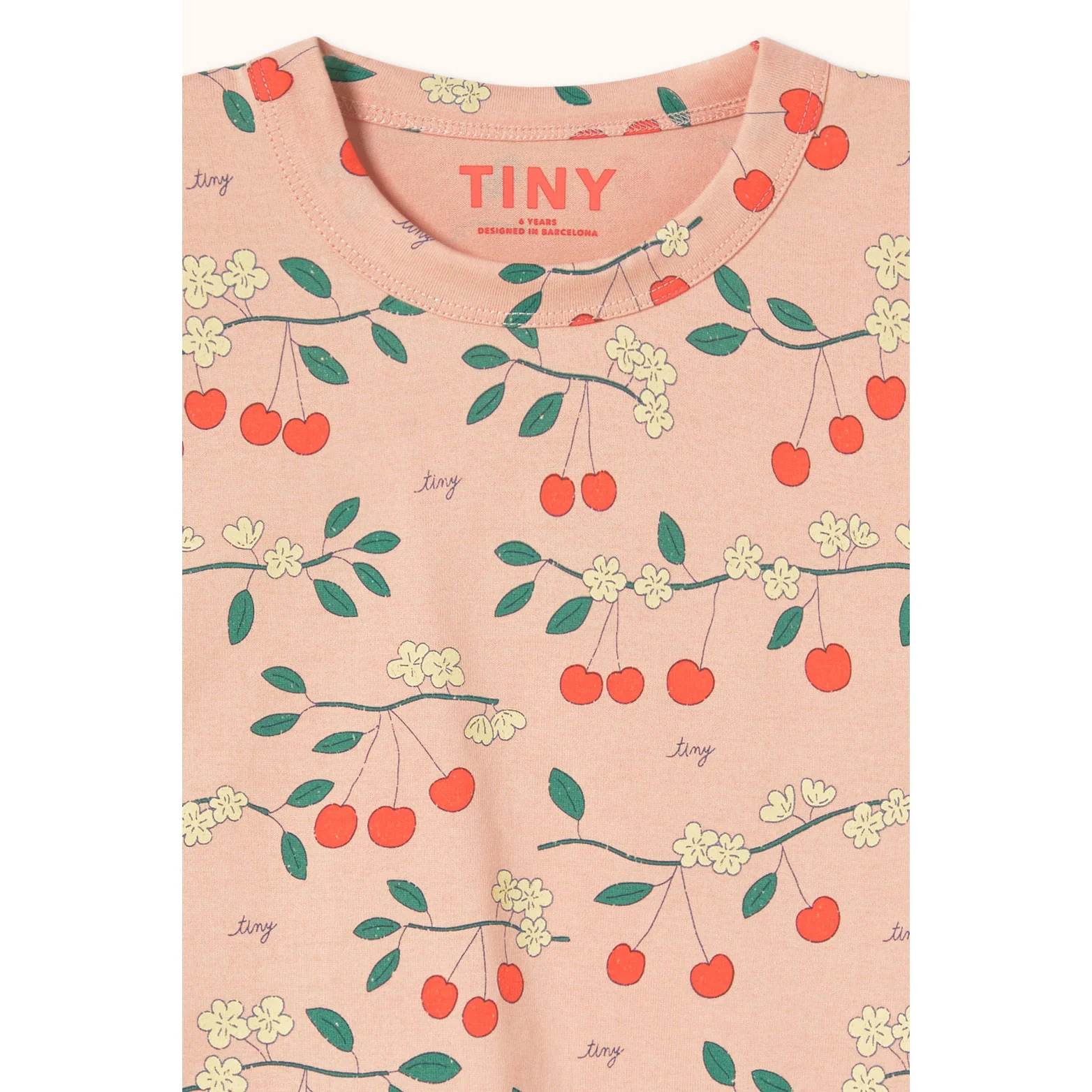 Tiny Cottons Wild Rose Cherry Trees Crop Tee - Image 3