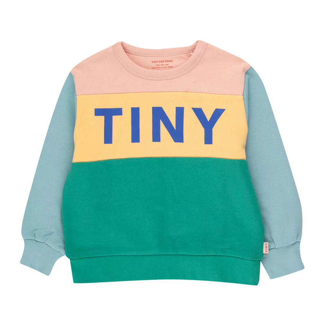 Tiny Cottons Wild Rose/Emerald Colorblock Sweatshirt