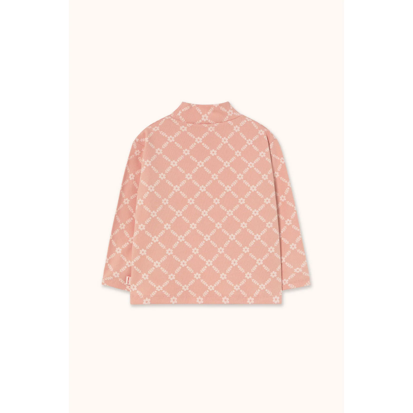 Tiny Cottons Wild Rose Flower Grid Rib Mockneck - Image 3