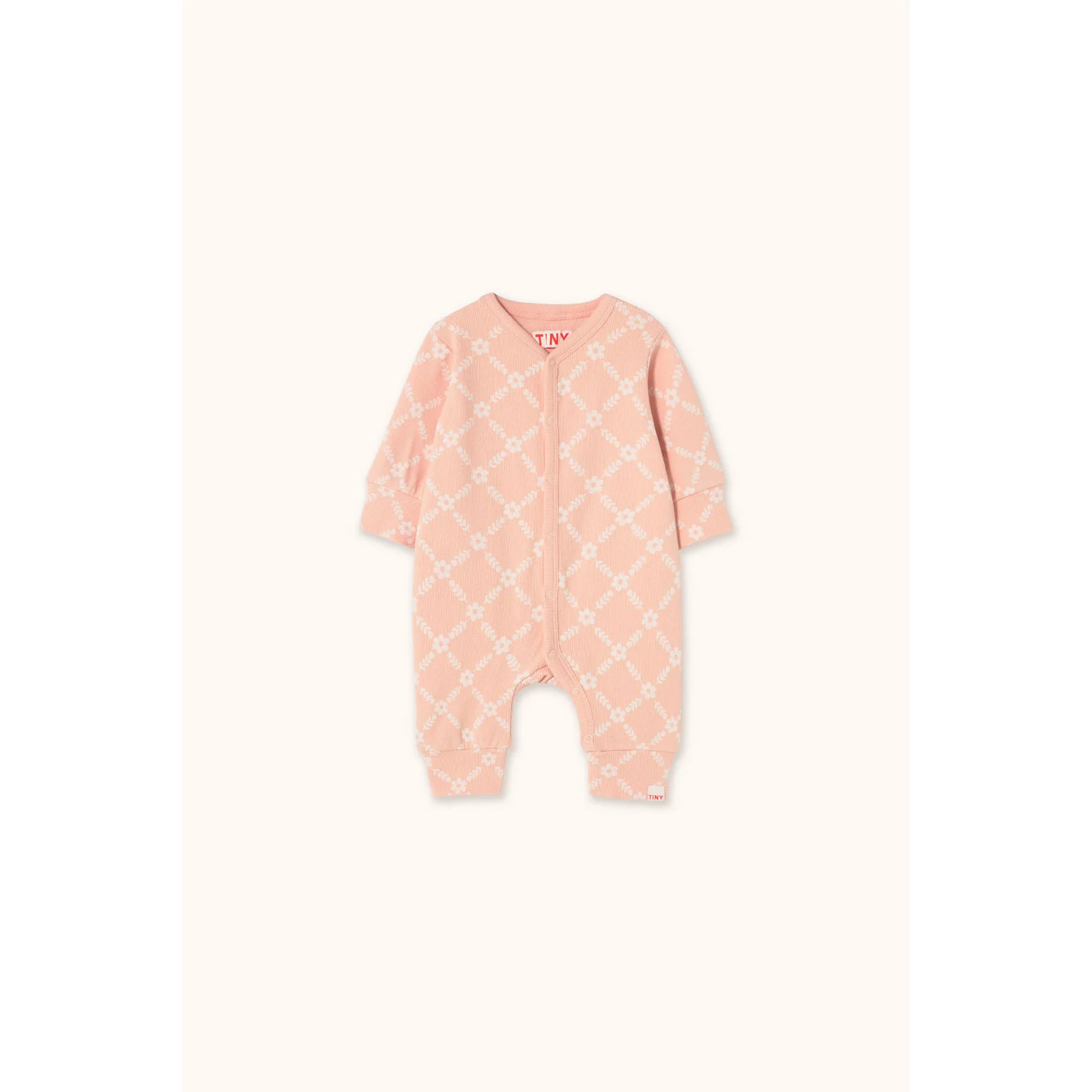 Tiny Cottons Wild Rose Flower Grid Rib One-Piece