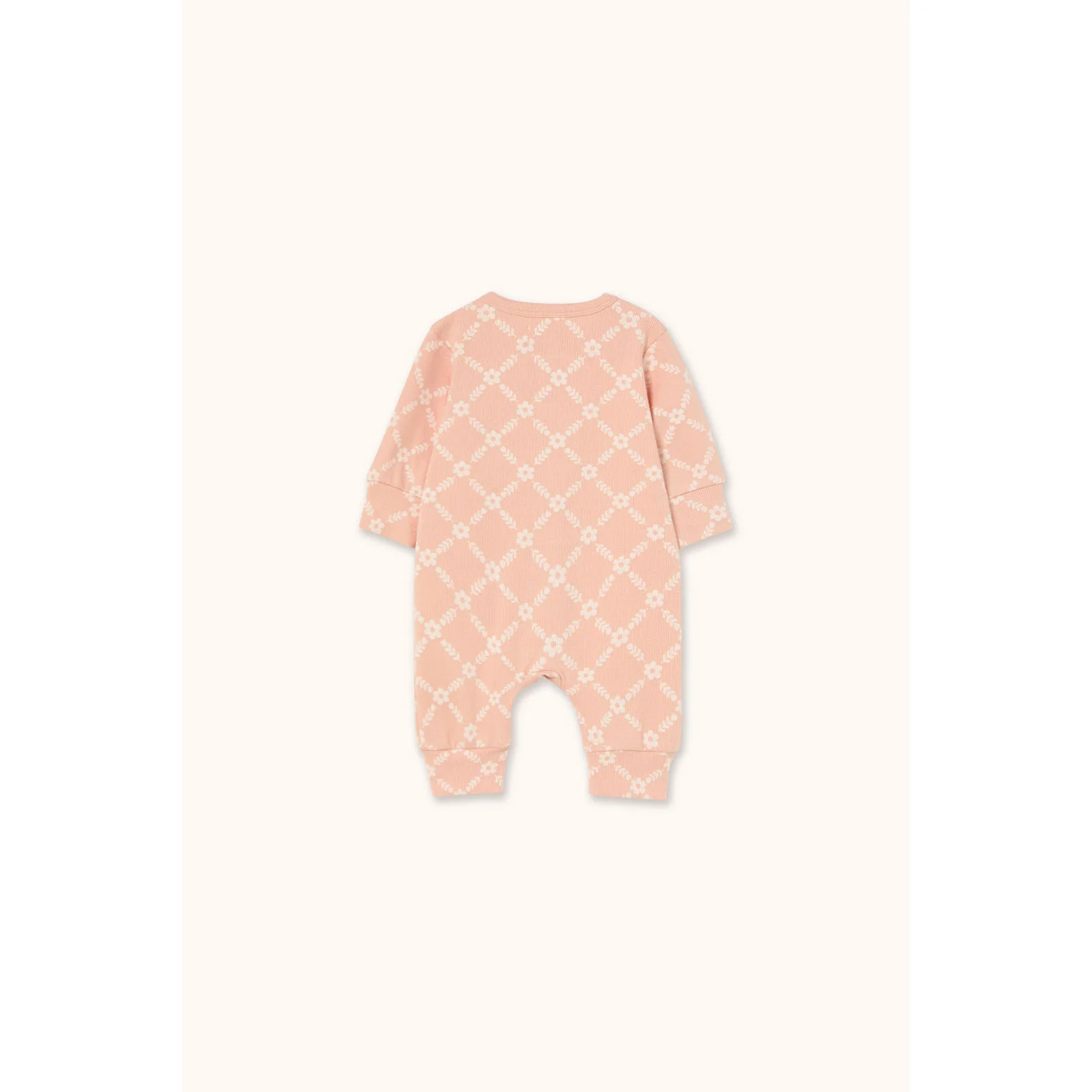 Tiny Cottons Wild Rose Flower Grid Rib One-Piece - Image 2