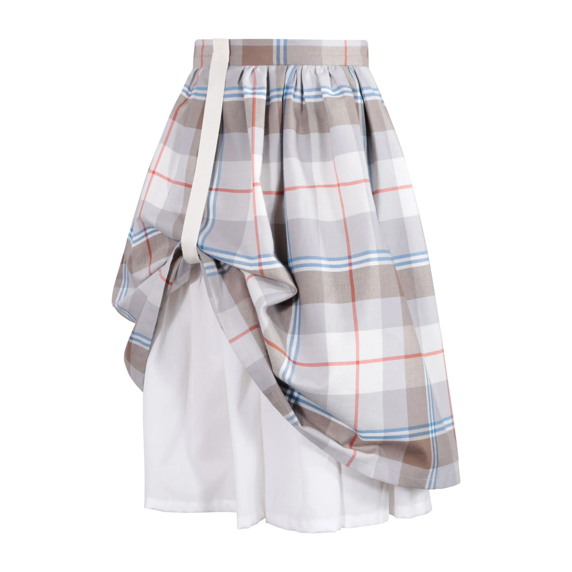 tntrm Morgado Check Draped Skirt