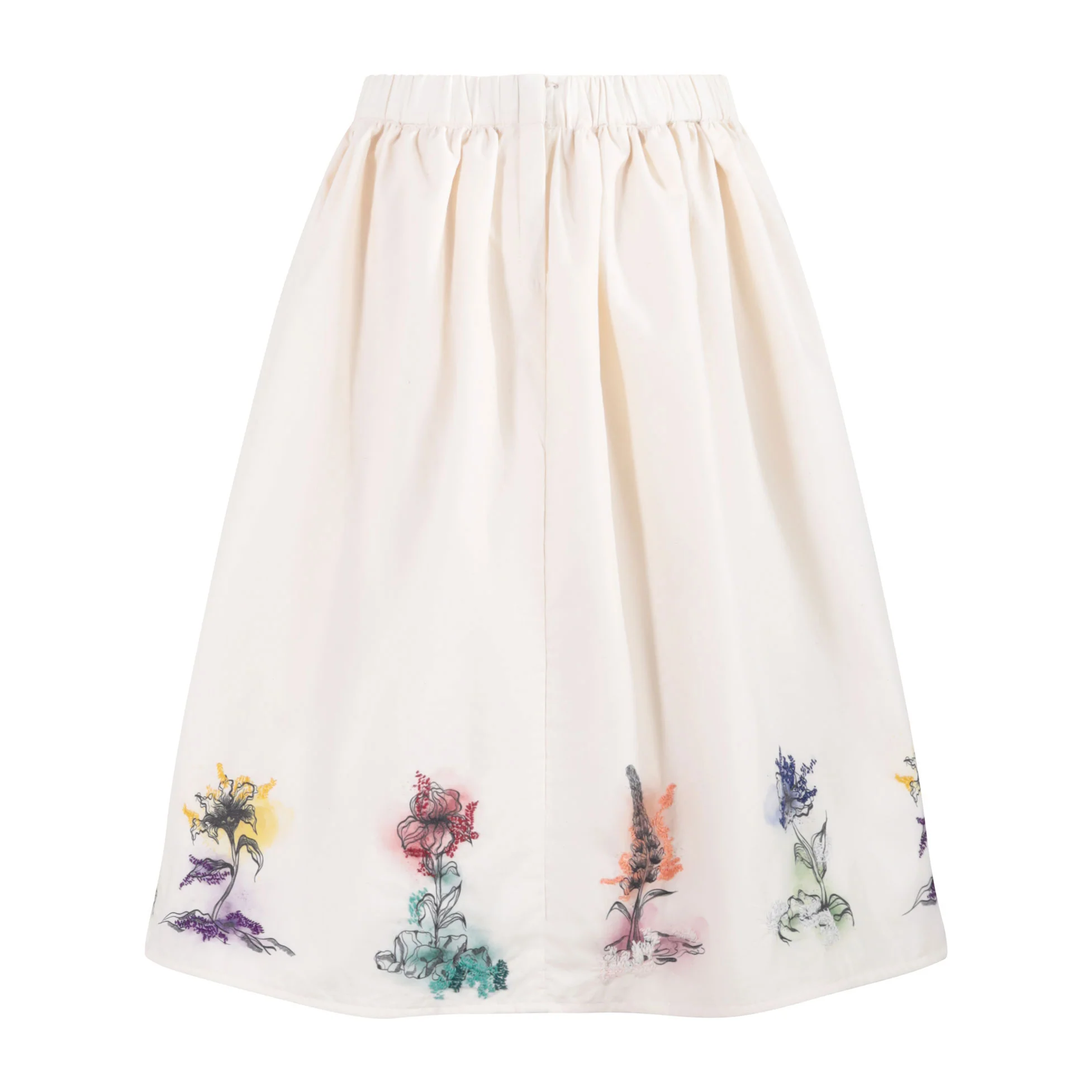 tntrm White With Floral Gathered Skirt - Image 3