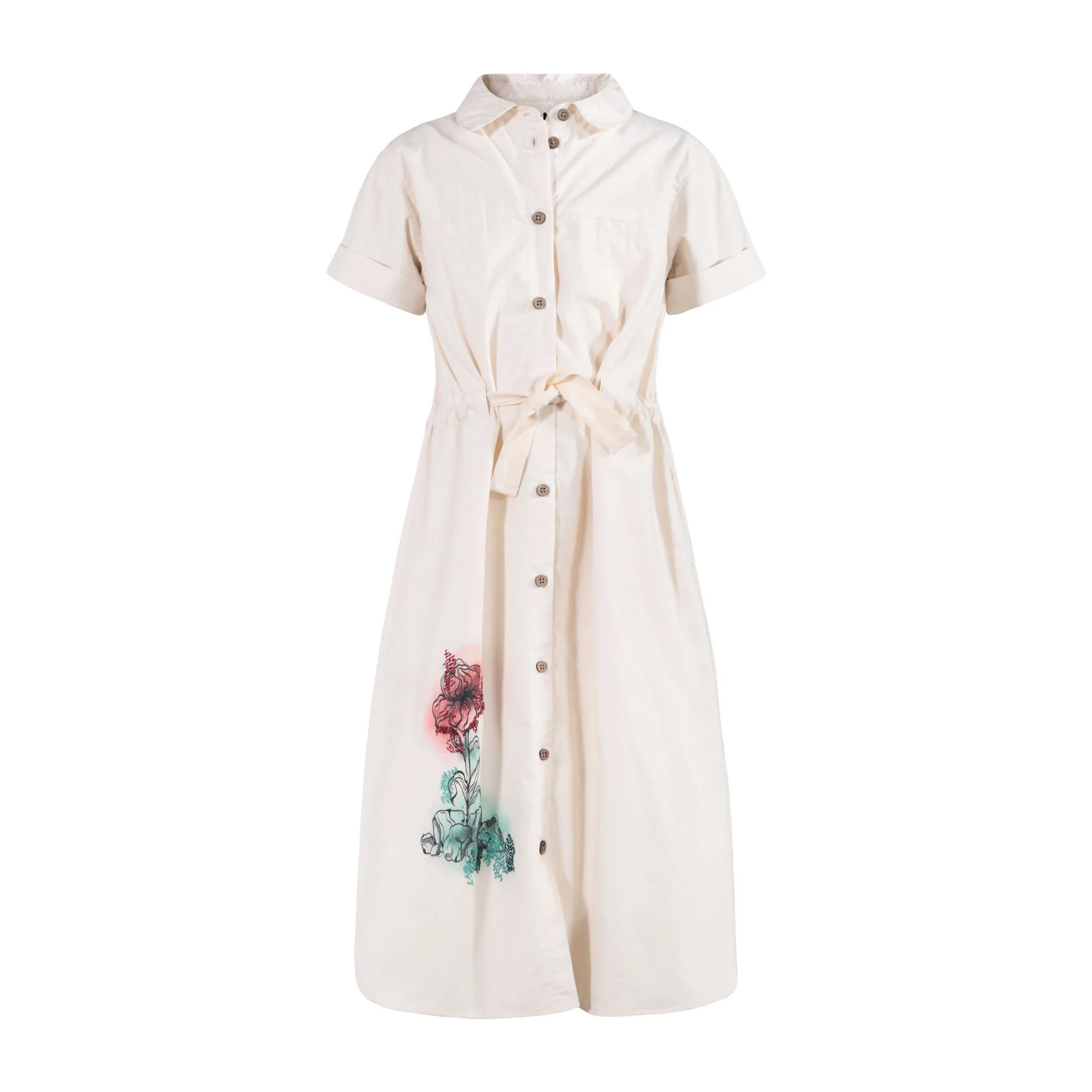 tntrm White With Floral Safari Dress