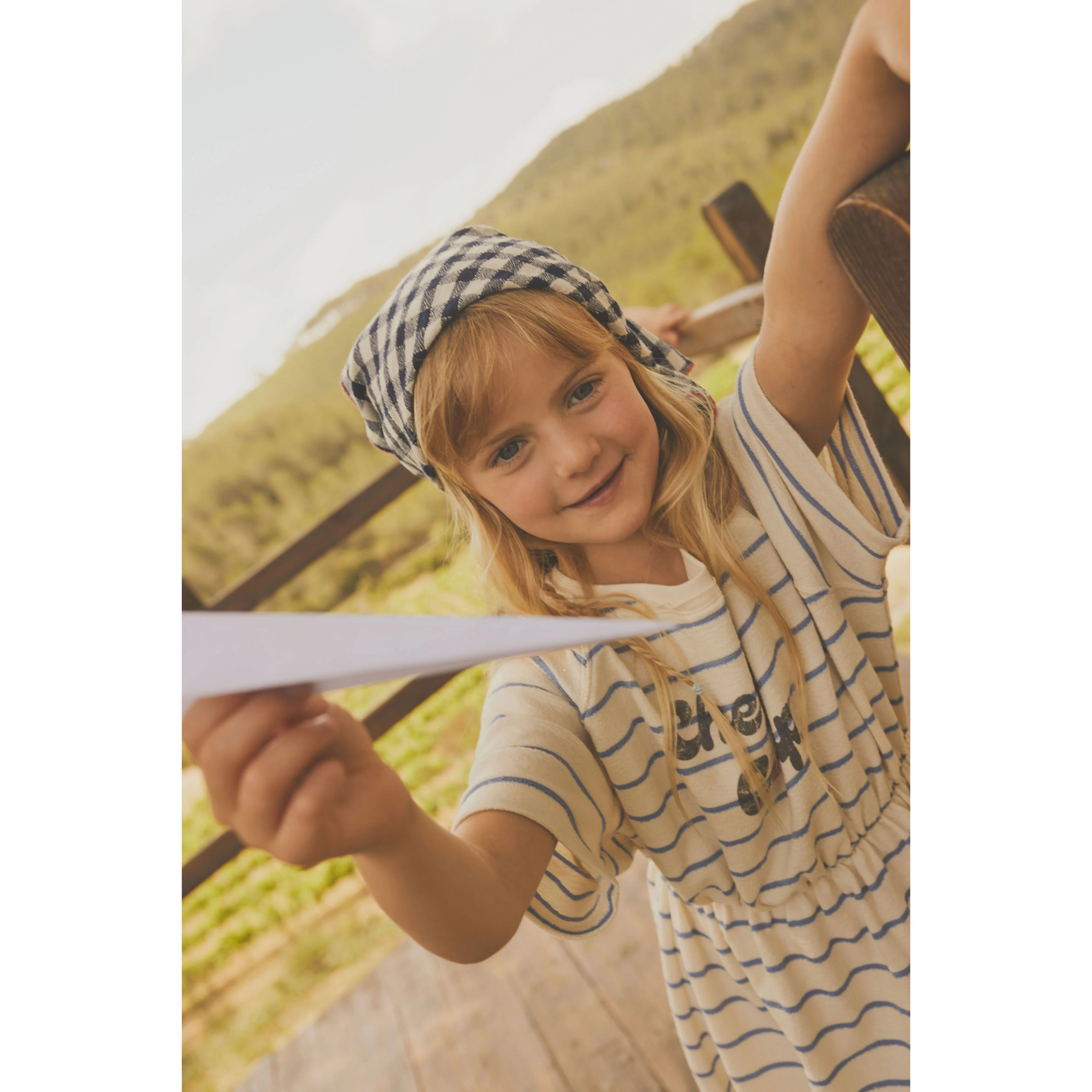 Tocoto Vintage Blue Striped Dress - Image 2