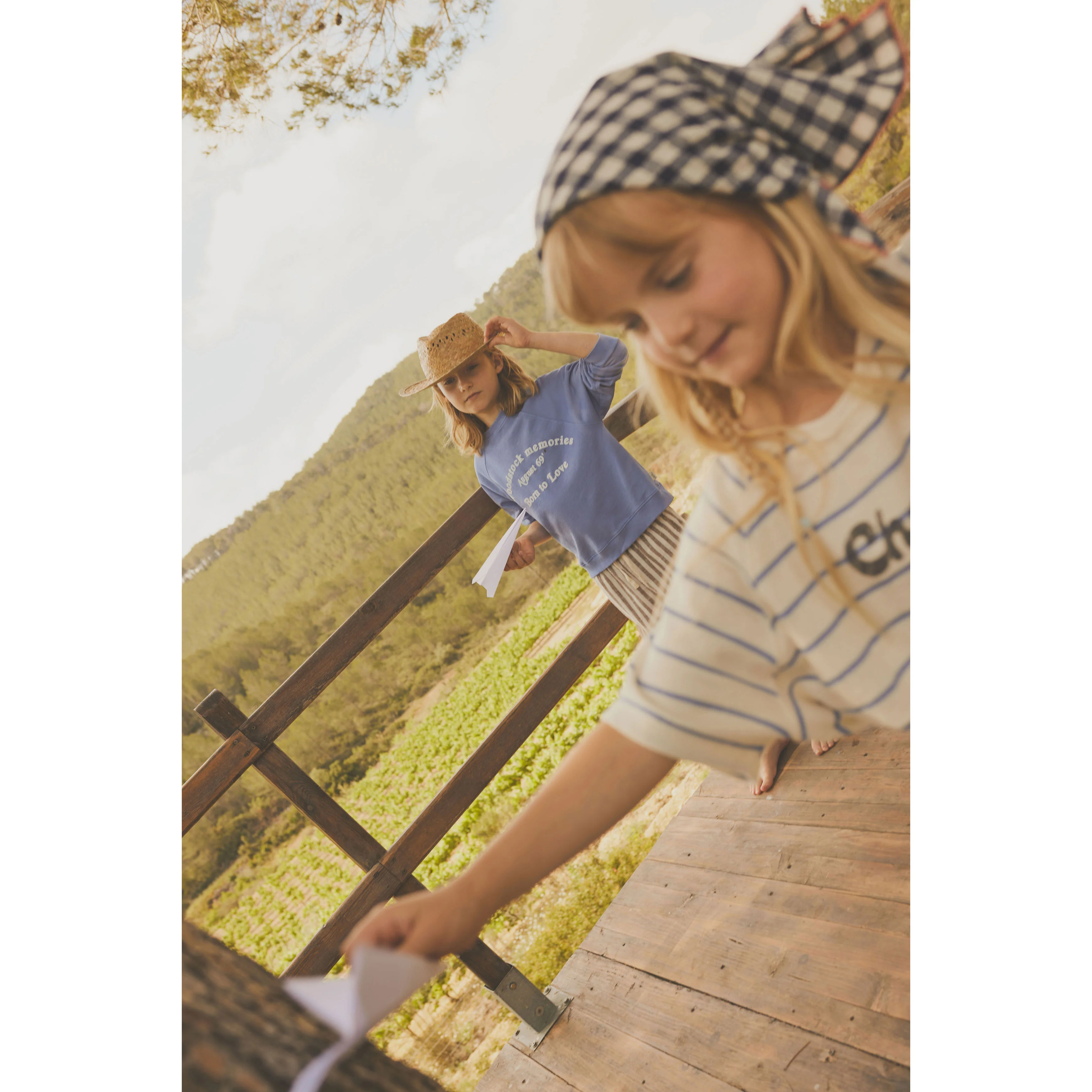 Tocoto Vintage Blue Striped Dress - Image 3