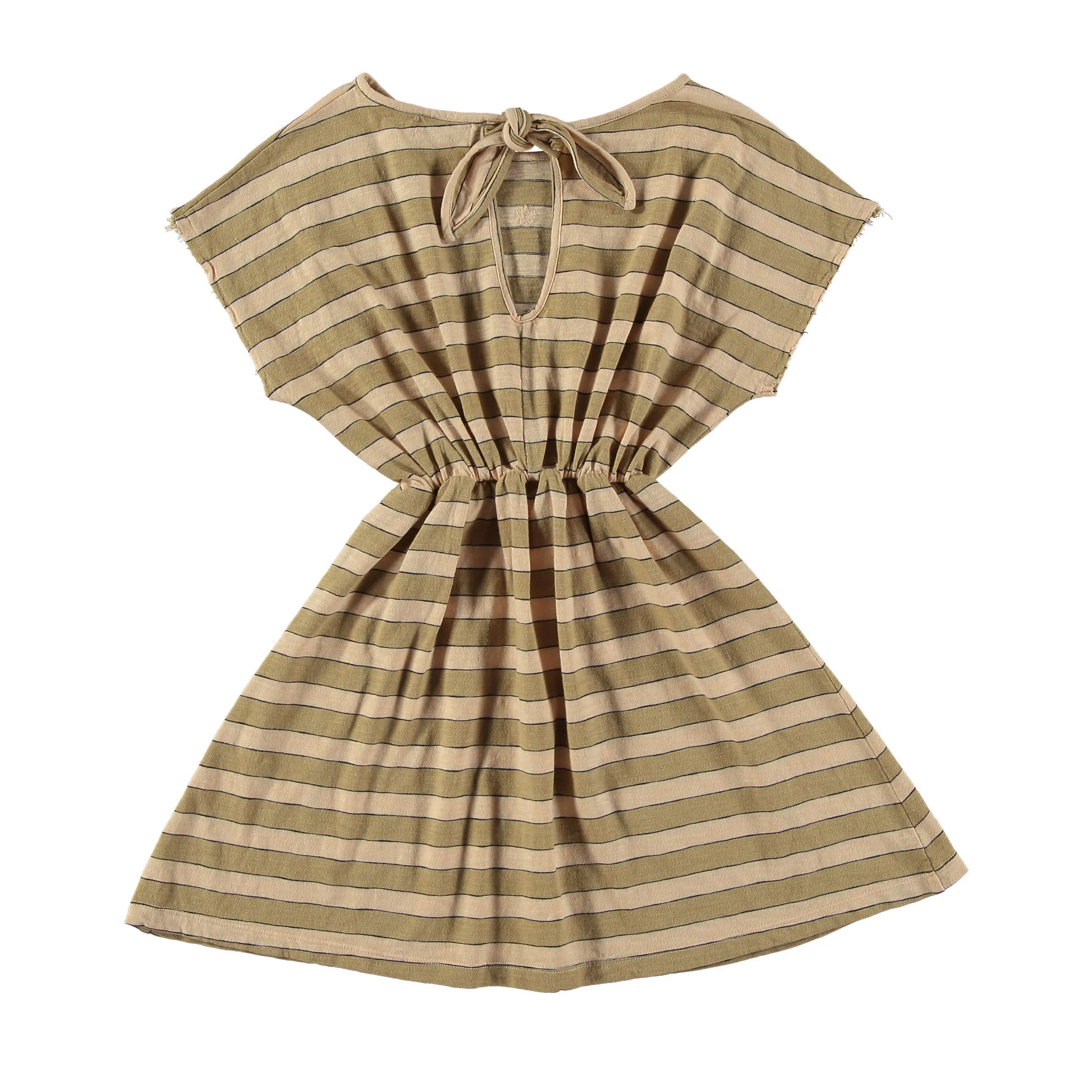 Tocoto Vintage Brown Striped Flame Dress - Image 5
