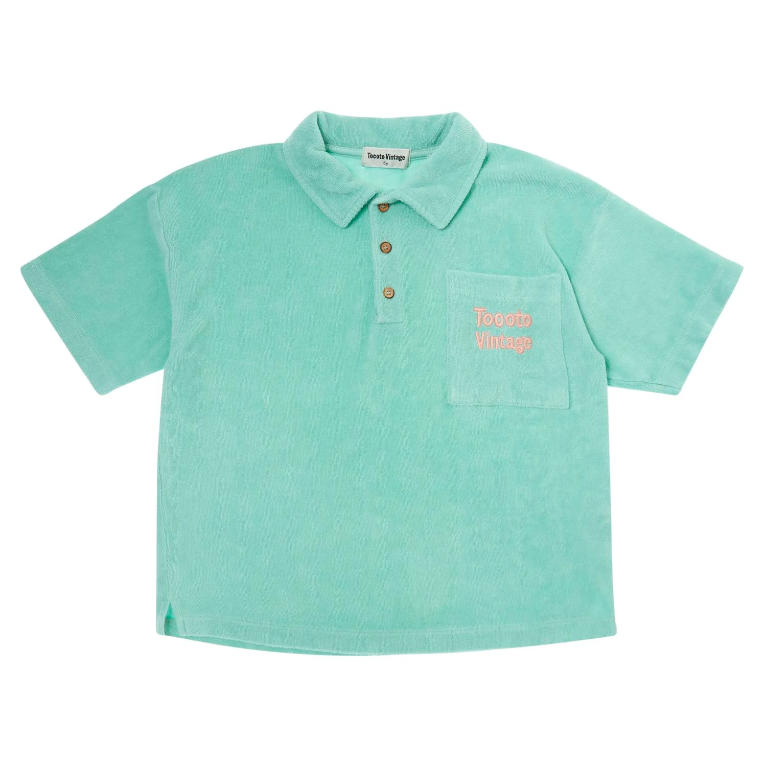 Tocoto Vintage Green Terry Polo Shirt