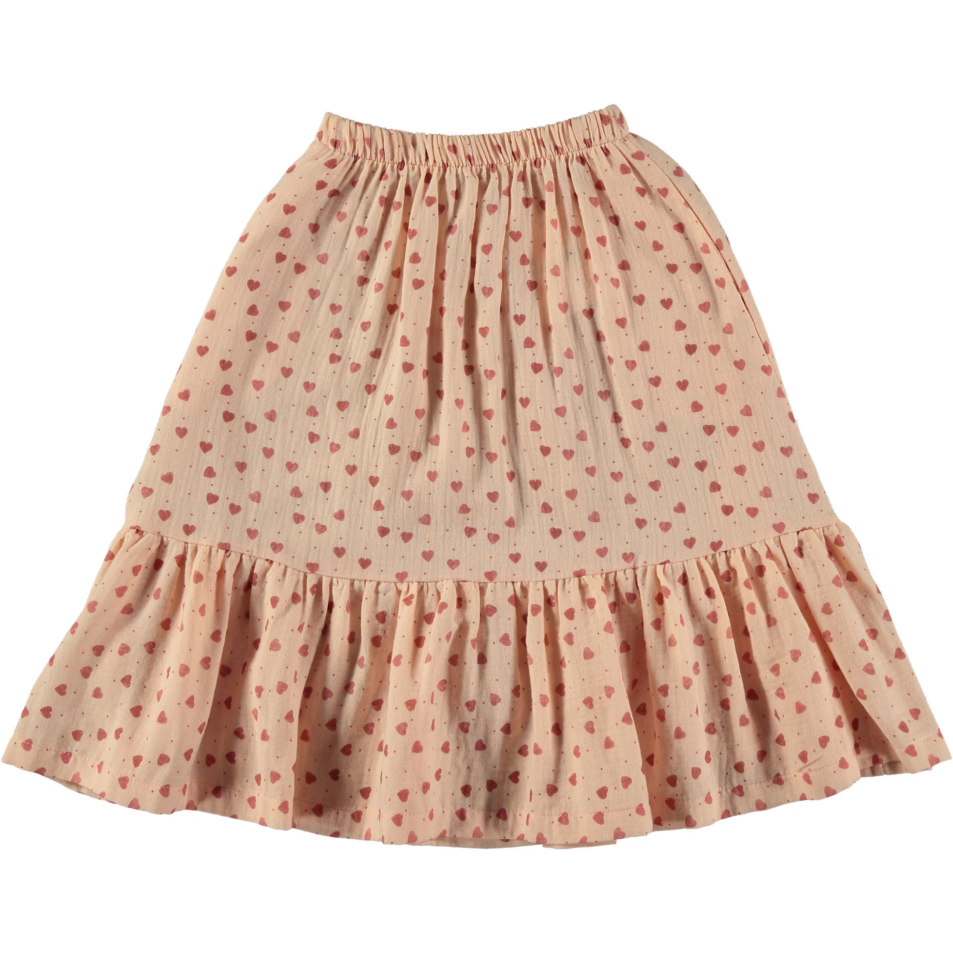 Tocoto Vintage Heart Print Midi Skirt