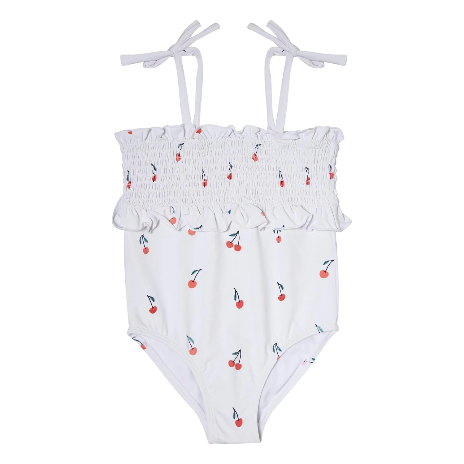 Tocoto Vintage Ivory Cherry Print Swimsuit
