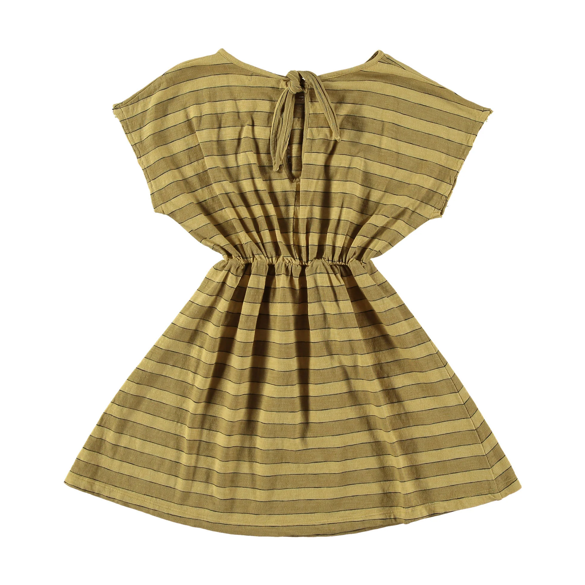 Tocoto Vintage Mustard Striped Flame Dress - Image 3