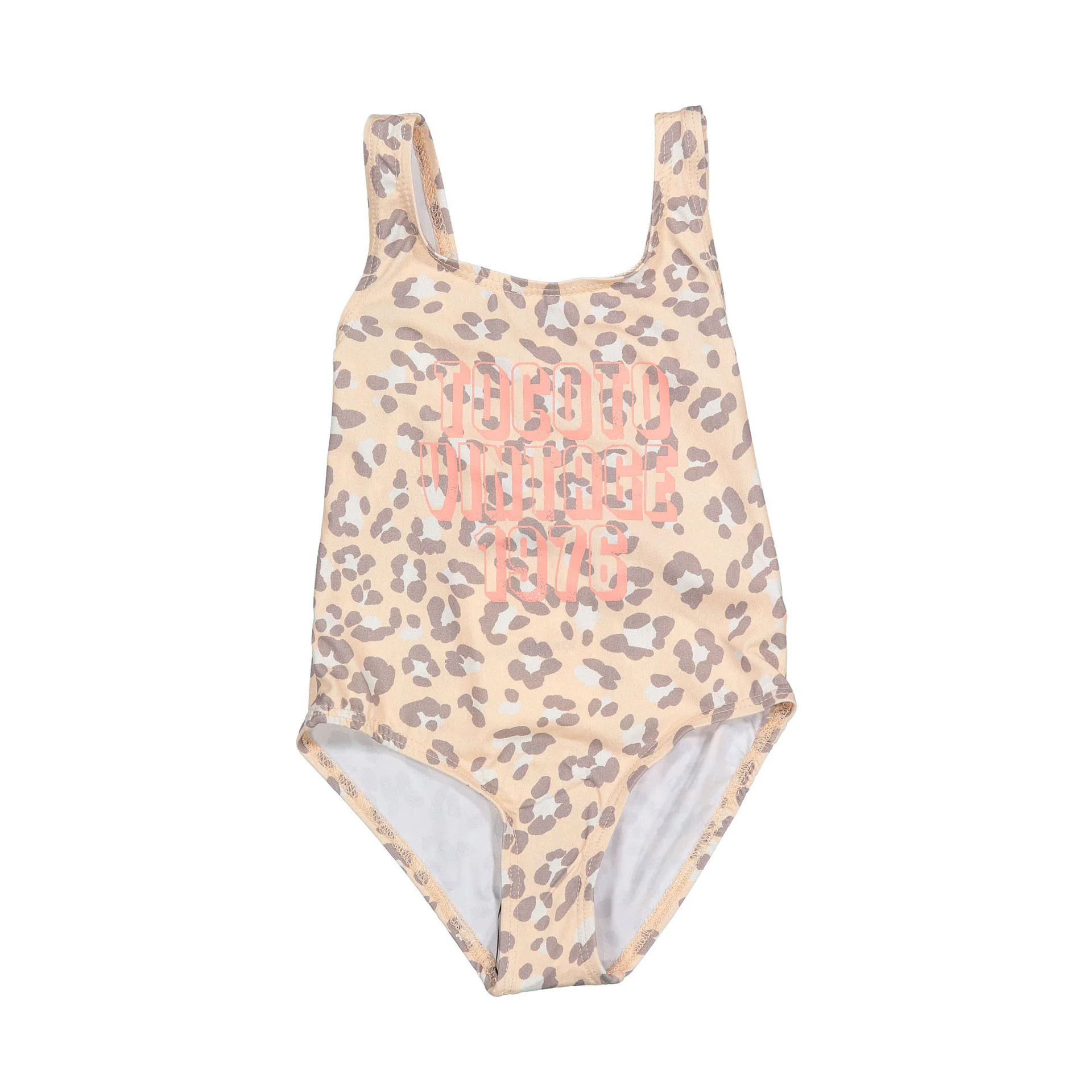 Tocoto Vintage Pink Animal Print 1976 Baby Swimsuit