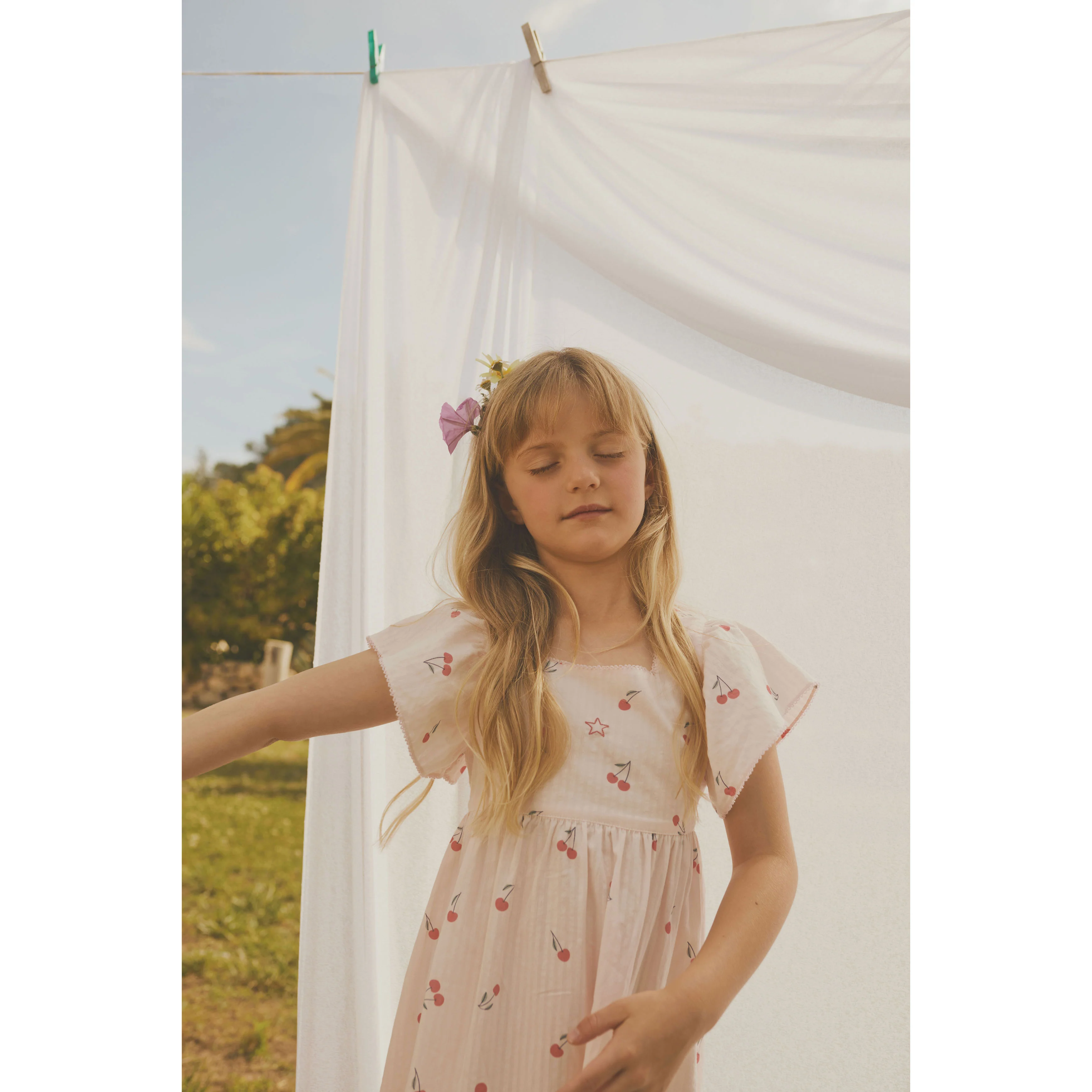 Tocoto Vintage Pink Cherry Print Dress - Image 2