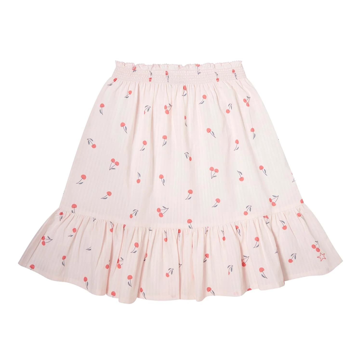 Tocoto Vintage Pink Cherry Print Long Skirt