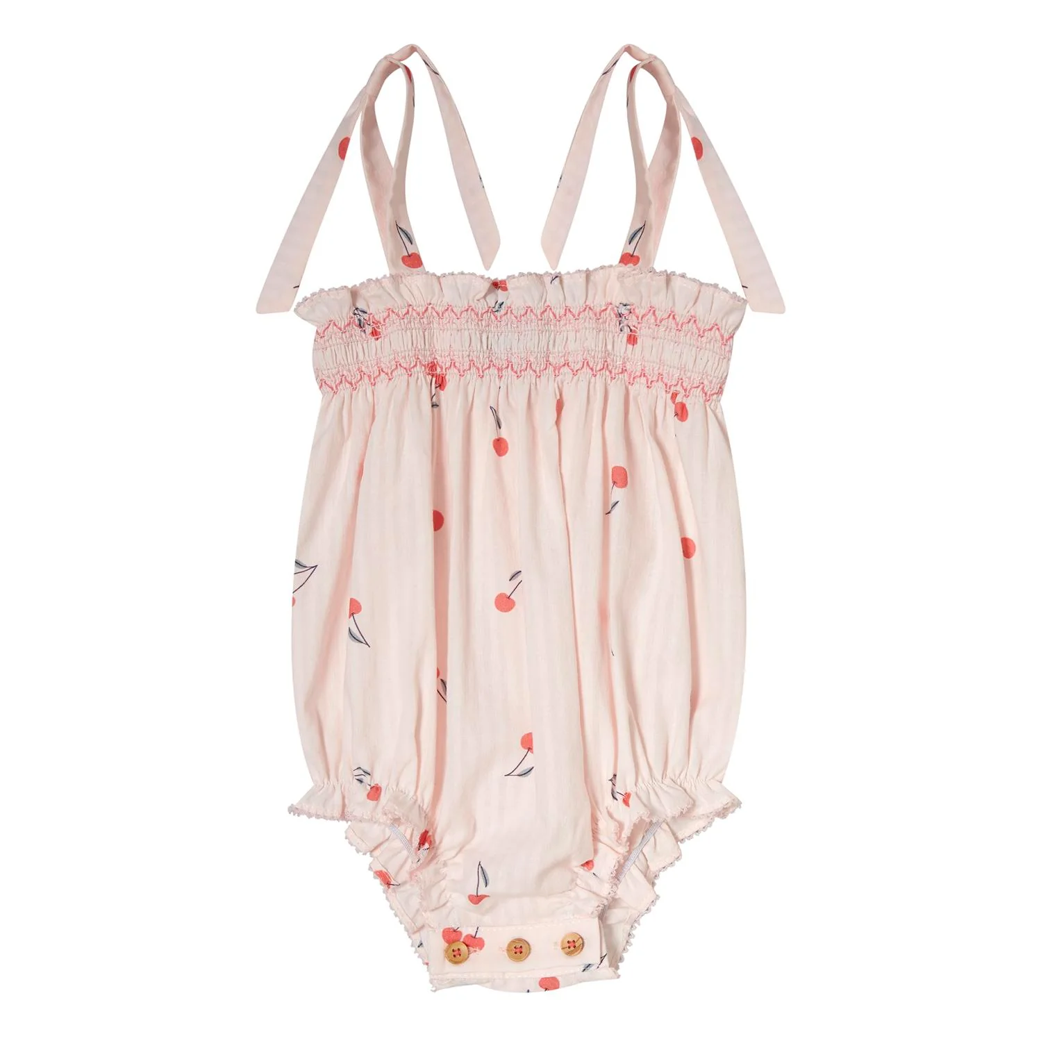 Tocoto Vintage Pink Cherry Print Romper