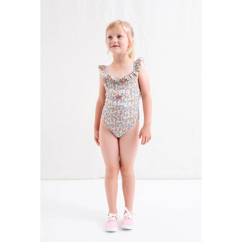 Tocoto Vintage Pink Floral Printed Swimsuit - Image 2