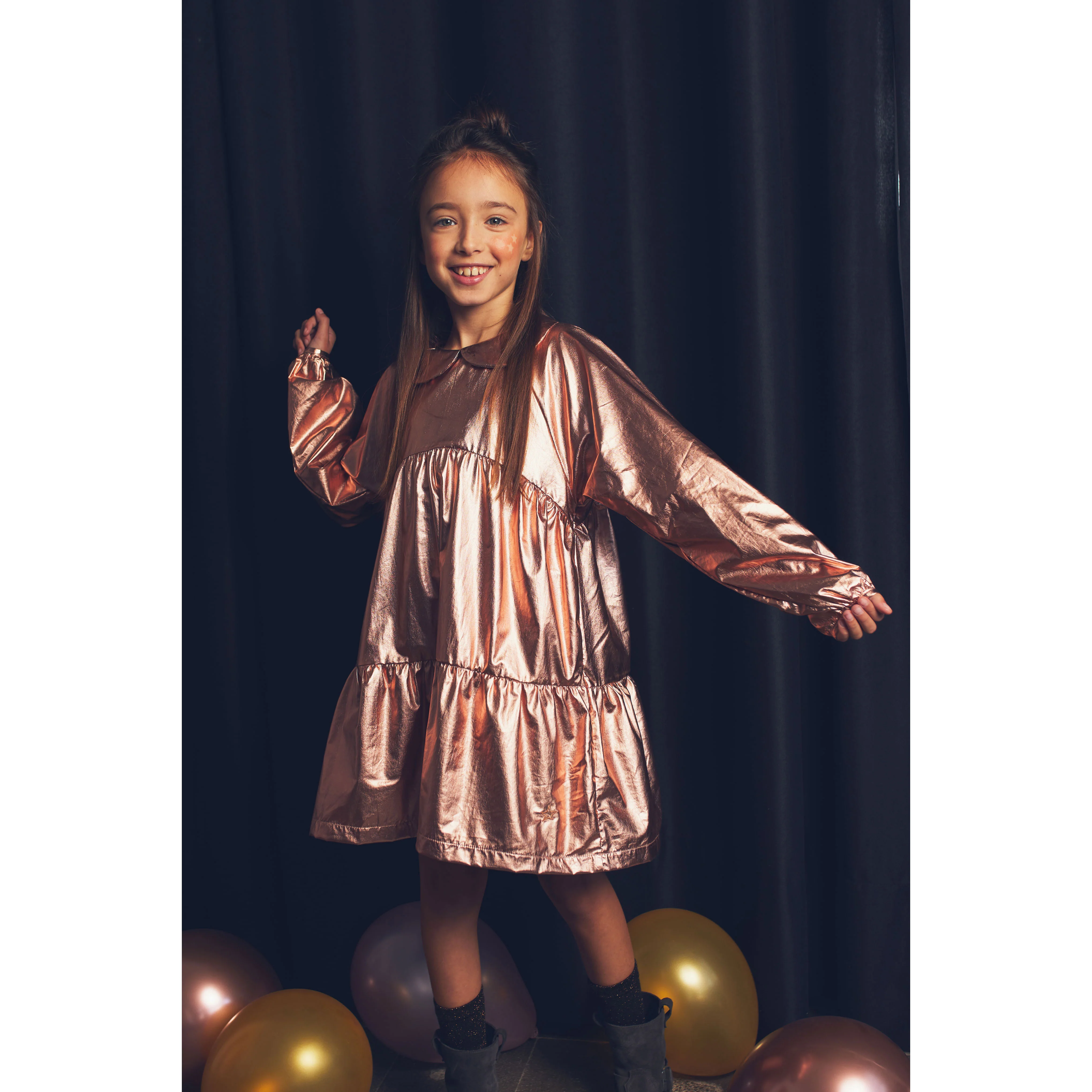 Tocoto Vintage Pink Foil Dress - Image 2