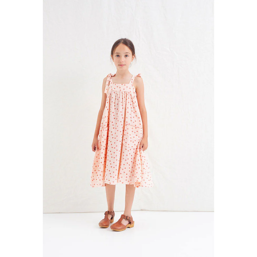 Tocoto Vintage Pink Heart Print Strappy Midi Dress - Image 2