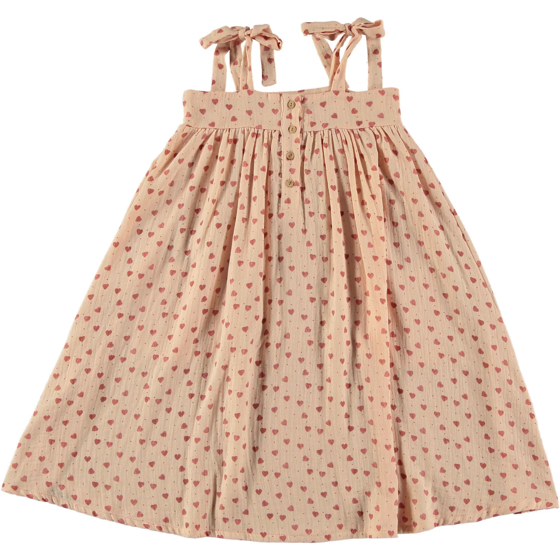 Tocoto Vintage Pink Heart Print Strappy Midi Dress - Image 3