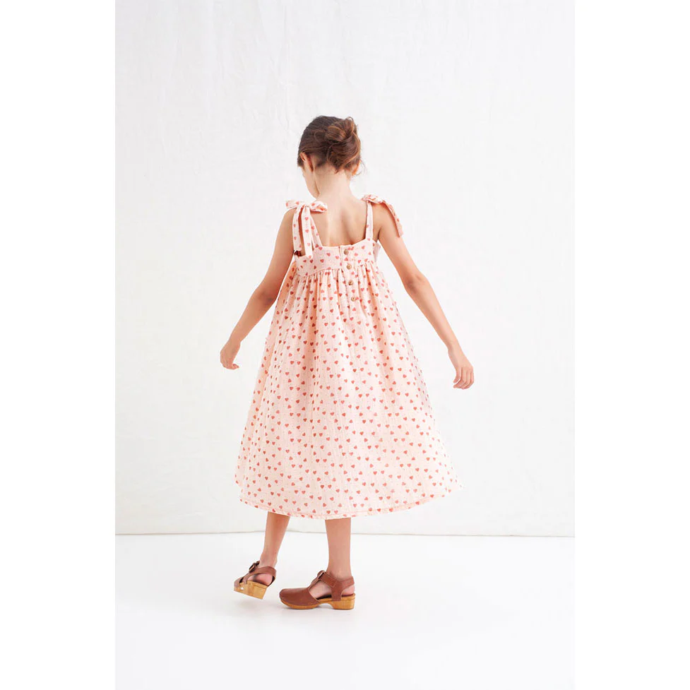 Tocoto Vintage Pink Heart Print Strappy Midi Dress - Image 4