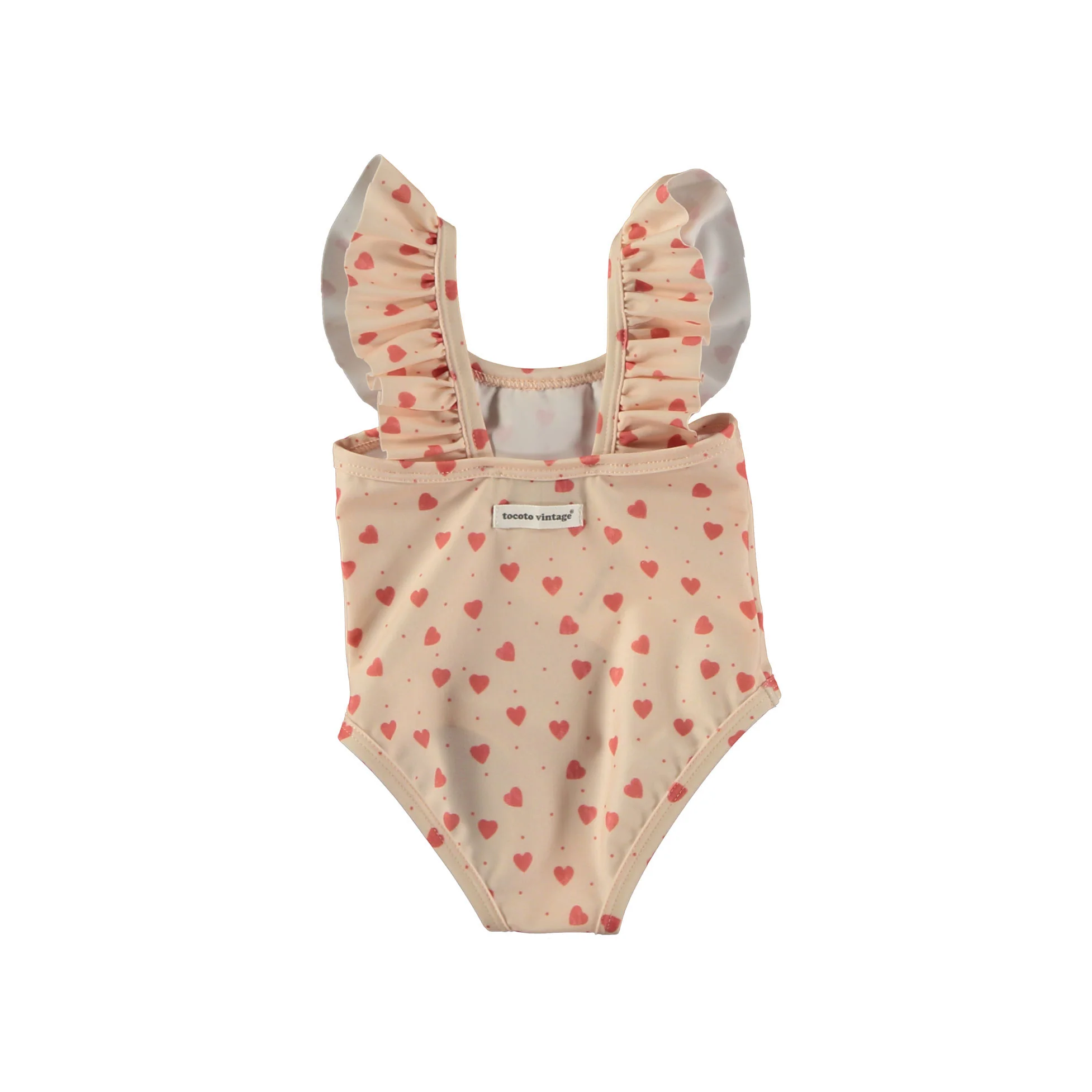 Tocoto Vintage Pink Hearts Grandma Baby Swimsuit - Image 2