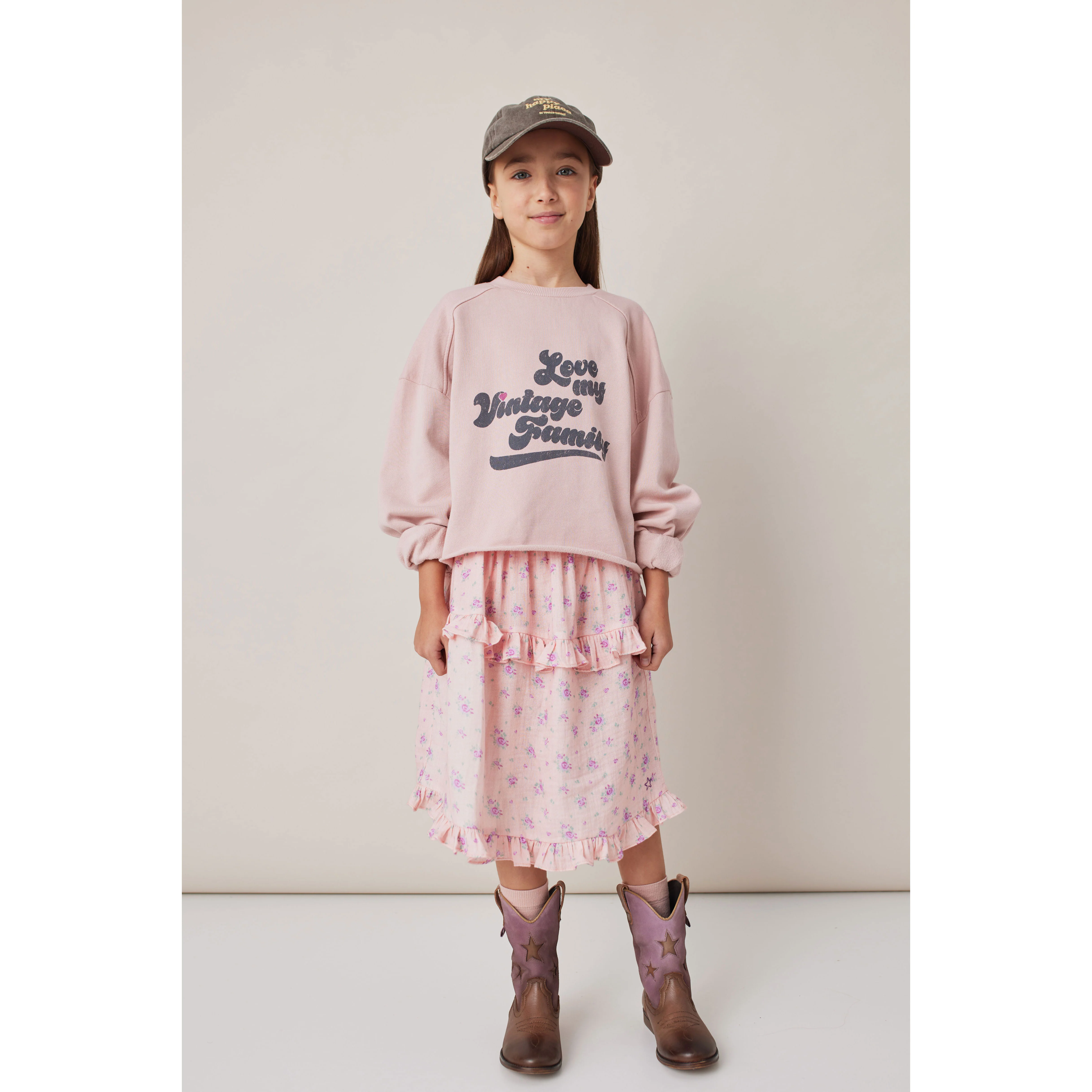 Tocoto Vintage Pink Love My Vintage Family Sweatshirt - Image 2