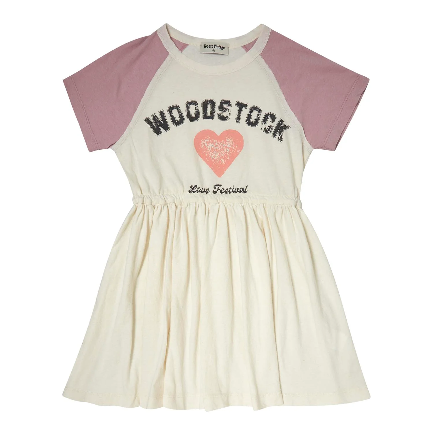 Tocoto Vintage Off White Woodstock Jersey Dress
